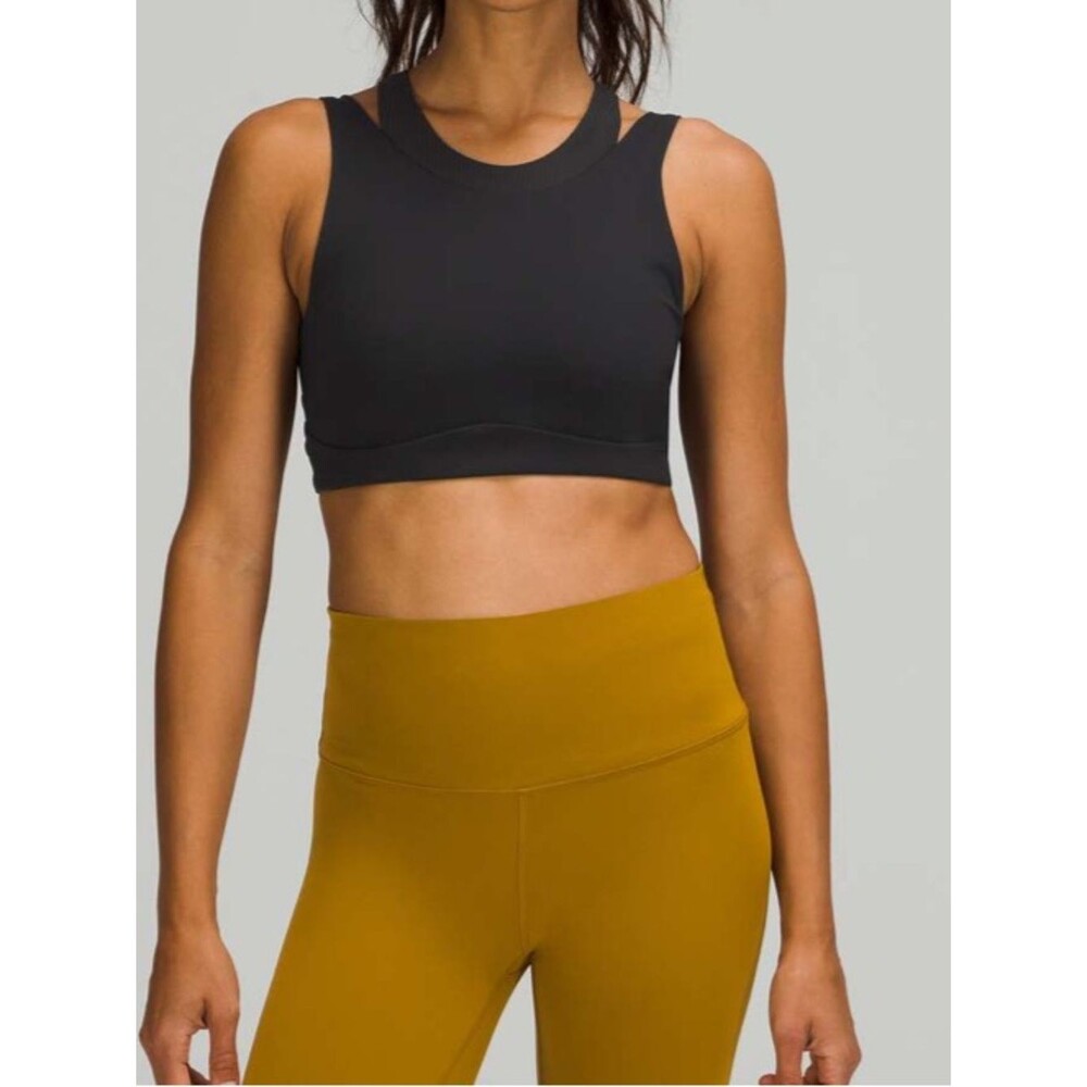 Lululemon High Neck Y Back Train Bra Black Size 8